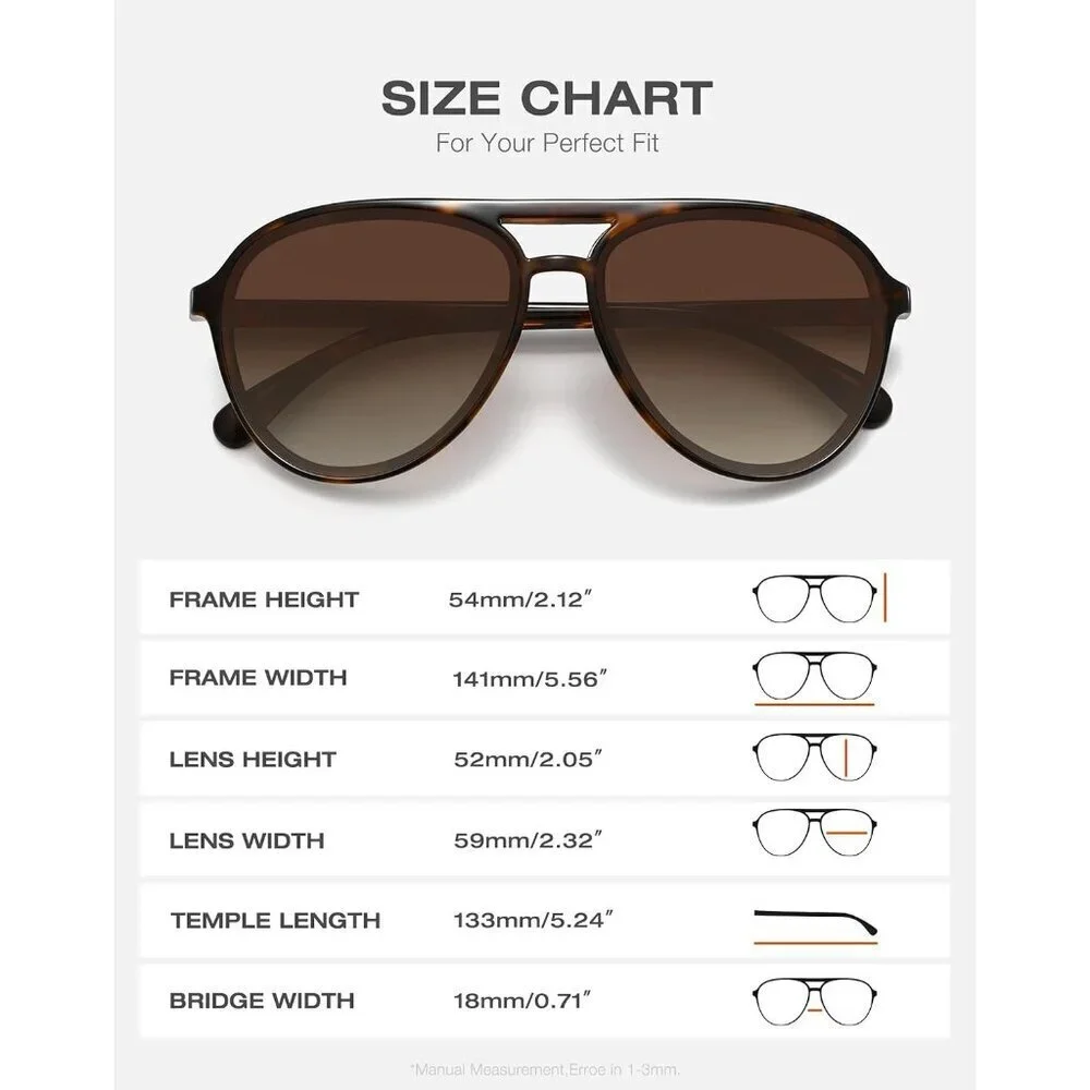 Retro Aviator Sunglasses UV Protection Classic Vintage Unisex Fashion